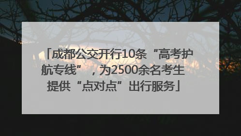 成都公交开行10条“高考护航专线”，为2500余名考生提供“点对点”出行服务