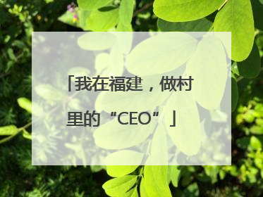 我在福建，做村里的“CEO”
