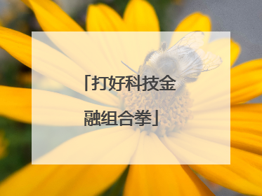 打好科技金融组合拳
