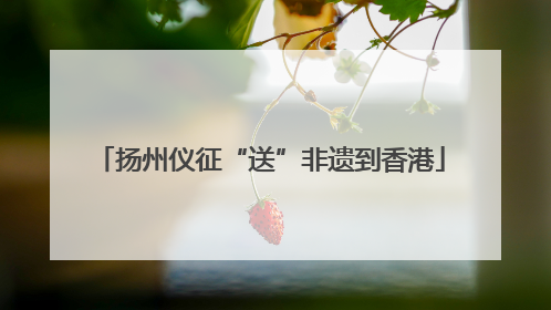 扬州仪征“送”非遗到香港