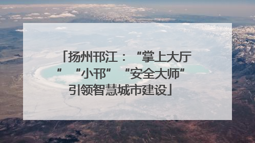 扬州邗江：“掌上大厅”“小邗”“安全大师”引领智慧城市建设