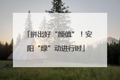 拼出好“颜值”！安阳“绿”动进行时