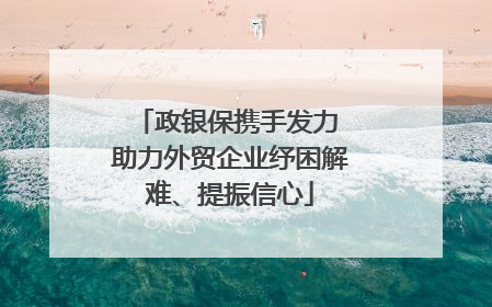 政银保携手发力 助力外贸企业纾困解难、提振信心