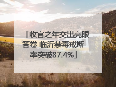 收官之年交出亮眼答卷 临沂禁毒戒断率突破87.4%