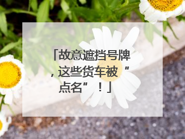 故意遮挡号牌，这些货车被“点名”！