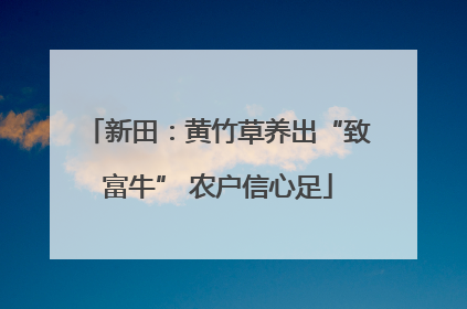 新田：黄竹草养出“致富牛” 农户信心足