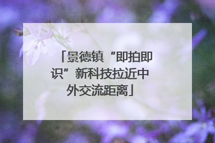 景德镇“即拍即识”新科技拉近中外交流距离