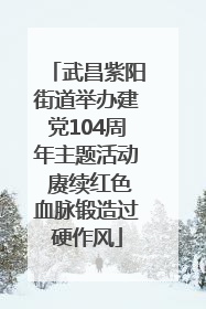 武昌紫阳街道举办建党104周年主题活动 赓续红色血脉锻造过硬作风