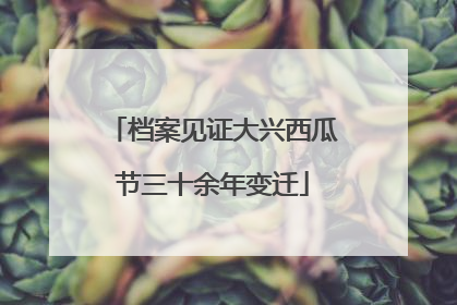 档案见证大兴西瓜节三十余年变迁