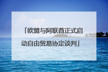 欧盟与阿联酋正式启动自由贸易协定谈判