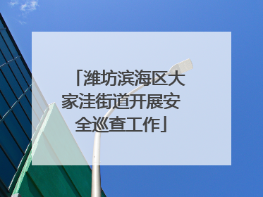 潍坊滨海区大家洼街道开展安全巡查工作