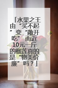 水果之王由“买不起”变“敞开吃” 而近10元一斤的榴莲真的是“物美价廉”吗？