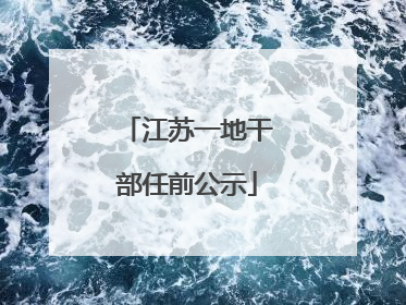 江苏一地干部任前公示