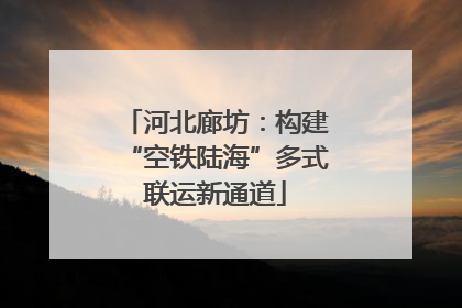 河北廊坊：构建“空铁陆海”多式联运新通道