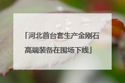 河北首台套生产金刚石高端装备在围场下线