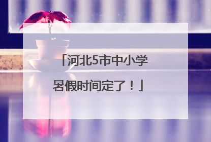 河北5市中小学暑假时间定了！