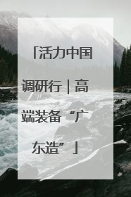 活力中国调研行｜高端装备“广东造”
