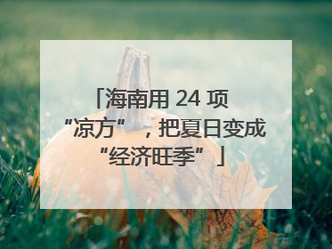 海南用 24 项 “凉方”，把夏日变成 “经济旺季”