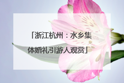 浙江杭州：水乡集体婚礼引游人观赏