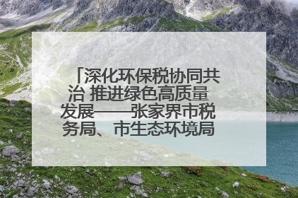 深化环保税协同共治 推进绿色高质量发展——张家界市税务局、市生态环境局签署合作备忘录