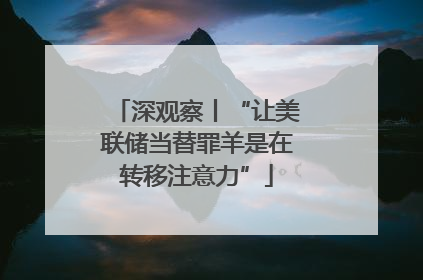 深观察丨“让美联储当替罪羊是在转移注意力”