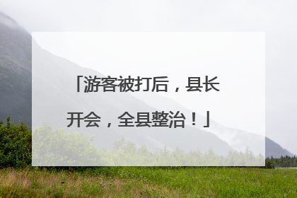 游客被打后，县长开会，全县整治！