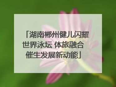 湖南郴州健儿闪耀世界泳坛 体旅融合催生发展新动能