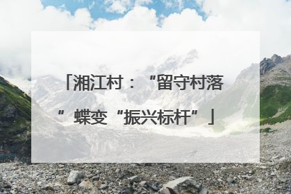 湘江村：“留守村落”蝶变“振兴标杆”