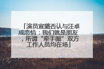 演员宣璐否认与汪卓成恋情：我们就是朋友，所谓“牵手图”双方工作人员均在场