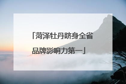 菏泽牡丹跻身全省品牌影响力第一