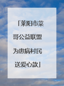 莱阳市菜哥公益联盟为患病村民送爱心款