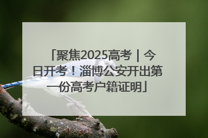 聚焦2025高考｜今日开考！淄博公安开出第一份高考户籍证明