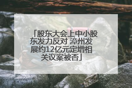 股东大会上中小股东发力反对 漳州发展约12亿元定增相关议案被否