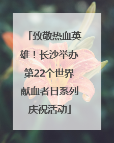 致敬热血英雄！长沙举办第22个世界献血者日系列庆祝活动