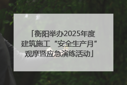 衡阳举办2025年度建筑施工“安全生产月”观摩暨应急演练活动