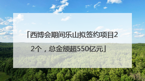 西博会期间乐山拟签约项目22个，总金额超550亿元