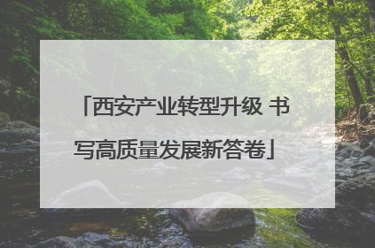 西安产业转型升级 书写高质量发展新答卷