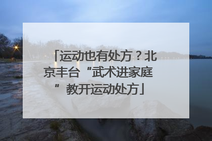 运动也有处方？北京丰台“武术进家庭”教开运动处方