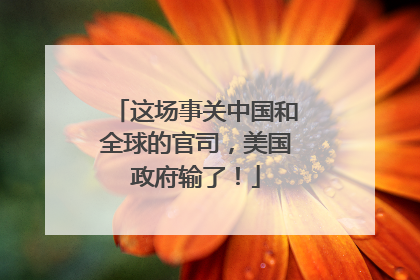 这场事关中国和全球的官司，美国政府输了！