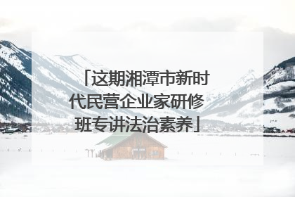 这期湘潭市新时代民营企业家研修班专讲法治素养