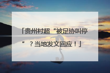 贵州村超“被足协叫停”？当地发文回应！
