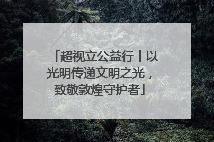 超视立公益行丨以光明传递文明之光，致敬敦煌守护者