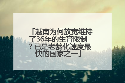 越南为何放宽维持了36年的生育限制？已是老龄化速度最快的国家之一