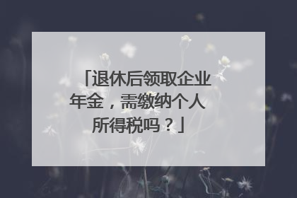 退休后领取企业年金，需缴纳个人所得税吗？