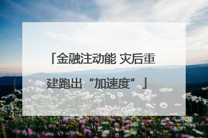 金融注动能 灾后重建跑出“加速度”