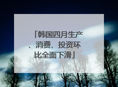 韩国四月生产、消费、投资环比全面下滑