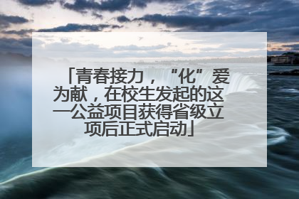 青春接力，“化”爱为献，在校生发起的这一公益项目获得省级立项后正式启动