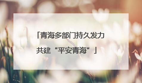 青海多部门持久发力共建“平安青海”