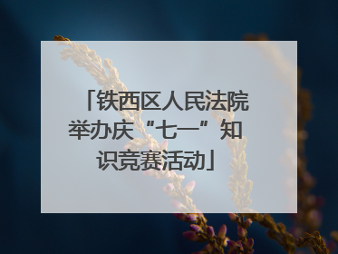 铁西区人民法院举办庆“七一”知识竞赛活动