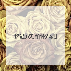 铭记历史 缅怀先烈